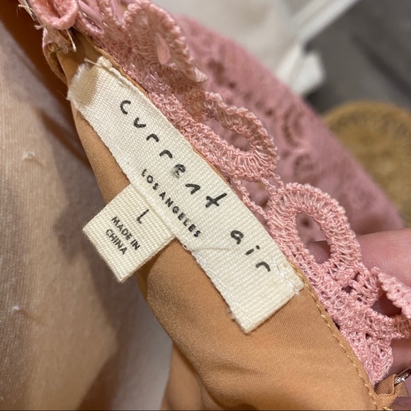 Anthropologie Current Air Pink Lace Midi Dress - Picture 9 of 11